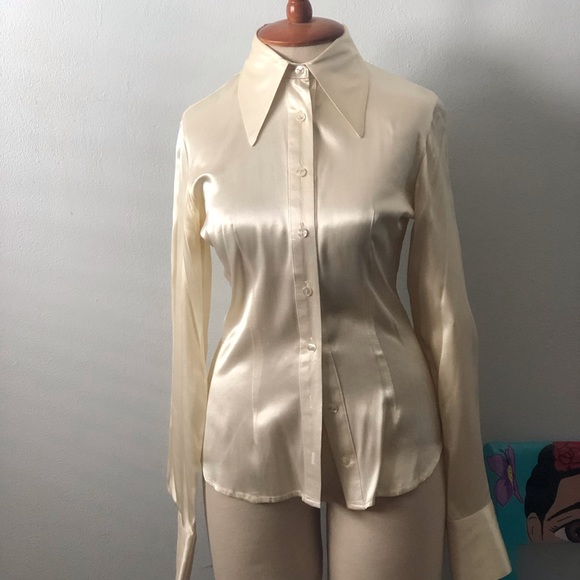 shiny satin blouses